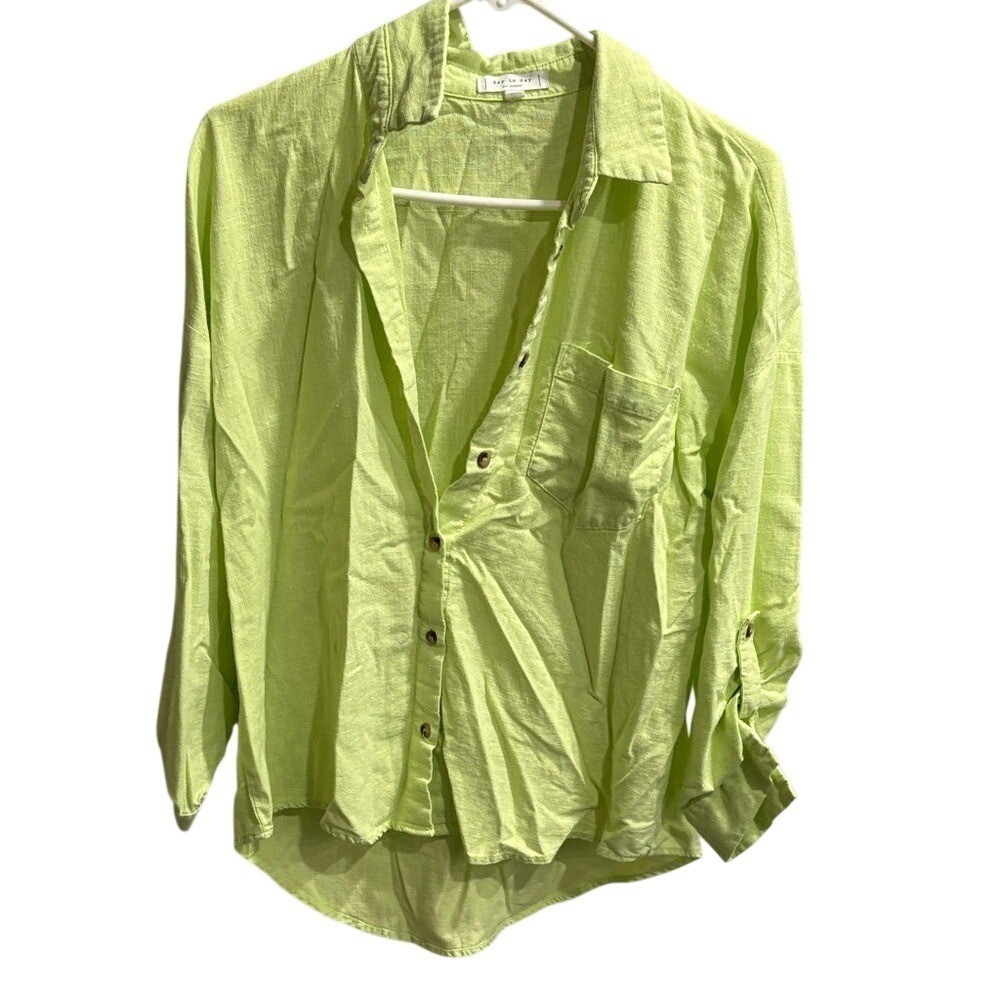 Fall transition Blu Pepper women's small Light Green Casual Button-Down Shirt